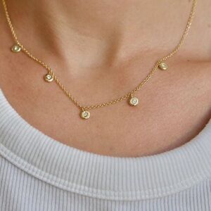 18K Yellow Gold and Diamond Necklace